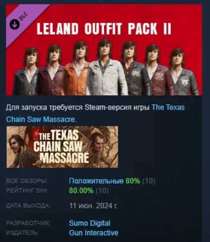 The Texas Chain Saw Massacre Leland Outfit Pack 2 АВТОДОСТАВКА STEAM GLOBAL МГНОВЕННО