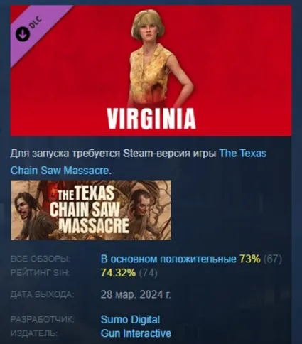 The Texas Chain Saw Massacre - Virginia DLC STEAM