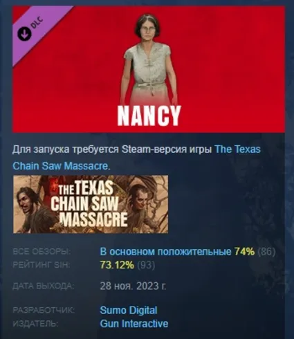 The Texas Chain Saw Massacre - Nancy Character STEAM РФ