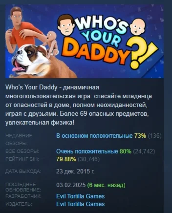 Who's Your Daddy?! АВТОДОСТАВКА STEAM РОССИЯ