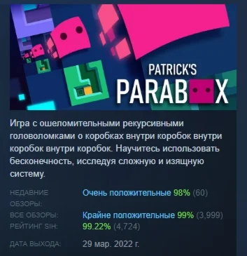 Patrick's Parabox АВТОДОСТАВКА STEAM РОССИЯ