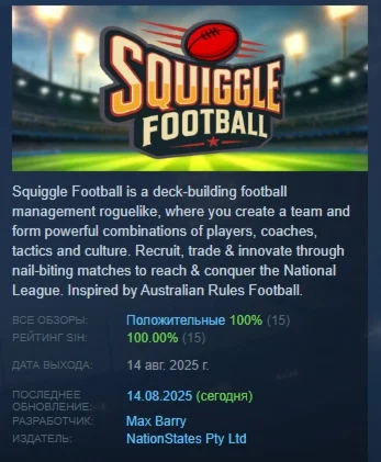 Squiggle Football АВТОДОСТАВКА STEAM РОССИЯ