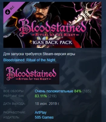 Bloodstained: Ritual of the Night Iga's Back Pack DLC