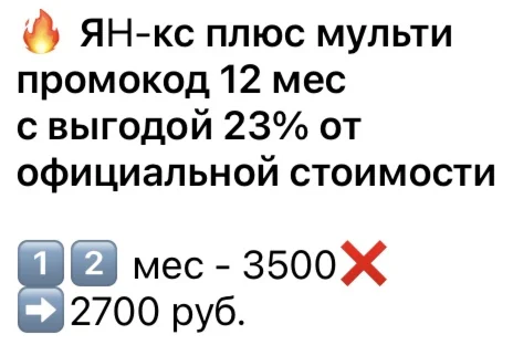Ян-кс плюс мульти 12 мес промокод