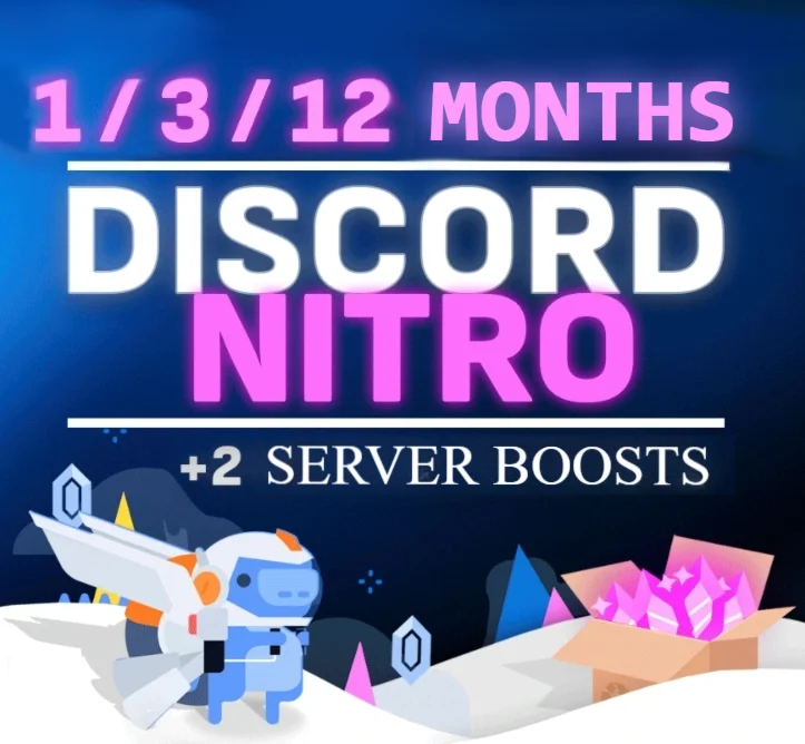⭐ DISCORD NITRO 1 3 12 МЕСЯЦЕВ + 2 БУСТА FULL BASIC ⭐