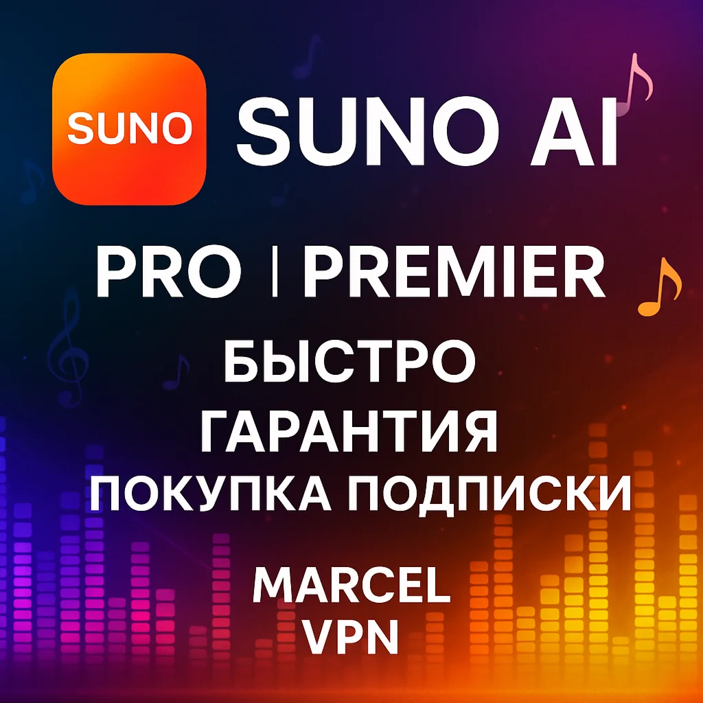 ✅ SUNO AI ✅БЫСТРО ✅ Pro Premier ✅ ПОДПИСКА 🚀✅