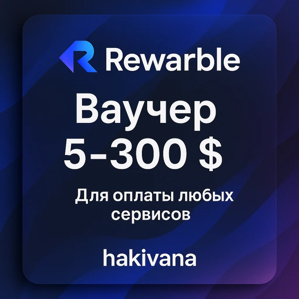 🔥Ваучер Rewarble 5-300 долл. карта оплаты us card
