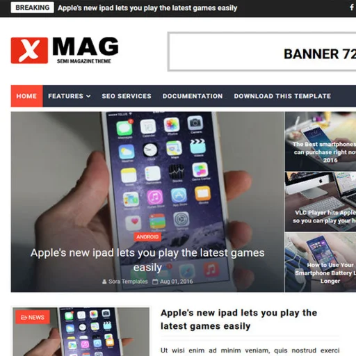 X-Mag Template: A Unique and Attractive Blog Design