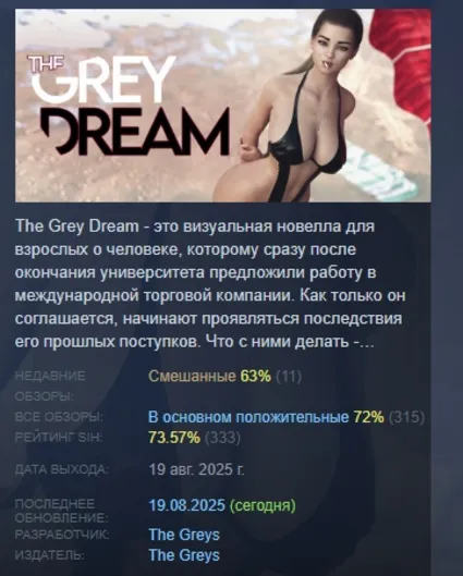 The Grey Dream АВТОДОСТАВКА STEAM РОССИЯ