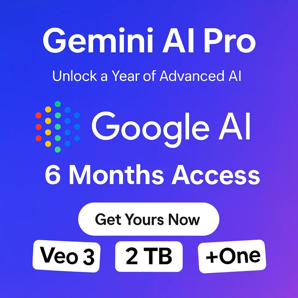 Google Gemini AI Pro + One + 6 месяцев Veo 3 + 2TB Инст