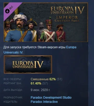 Content Pack Europa Universalis IV Emperor STEAM РОССИЯ