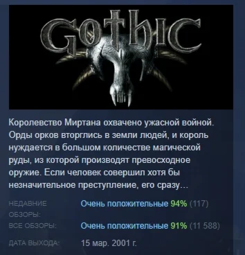 Gothic 1 АВТОДОСТАВКА STEAM GIFT РОССИЯ