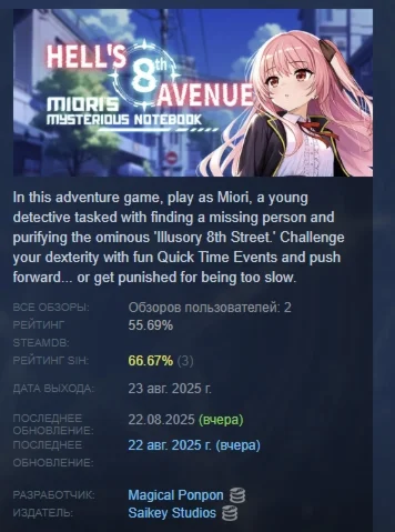 Hell's 8th Avenue: Miori's Mysterious Notebook STEAM