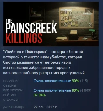 The Painscreek Killings АВТОДОСТАВКА STEAM РОССИЯ