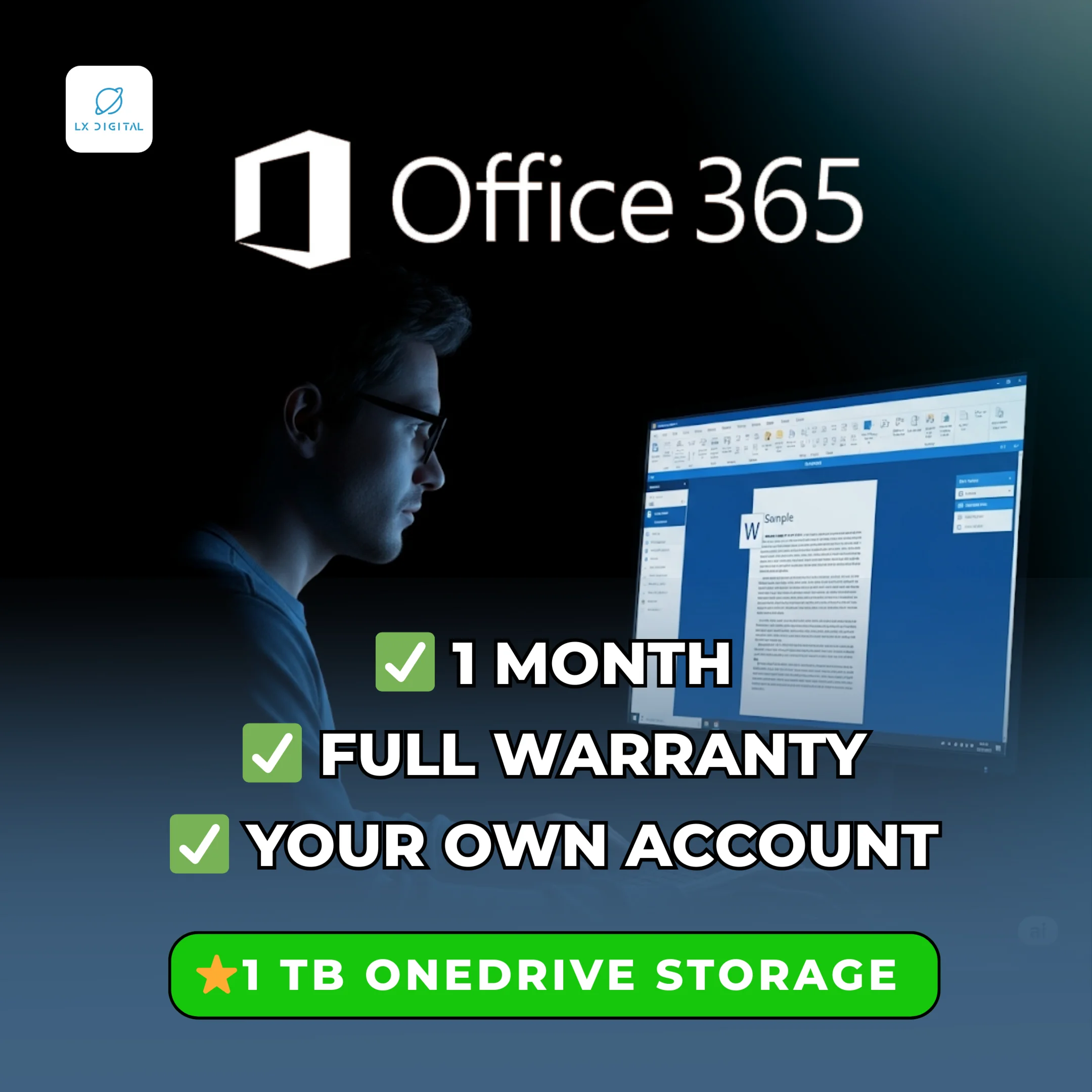 MICROSOFT OFFICE 365 PERSONAL НА 1 МЕСЯЦ С 1 ТБ ONEDRIV