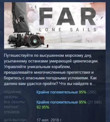 FAR: Lone Sails АВТОДОСТАВКА STEAM GIFT РОССИЯ