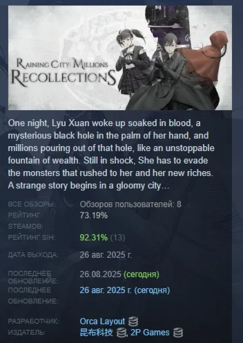 Raining City: Millions Recollections АВТОДОСТАВКА STEAM