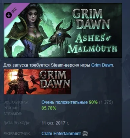 Grim Dawn - Ashes of Malmouth Expansion АВТОДОСТАВКА STEAM РОССИЯ