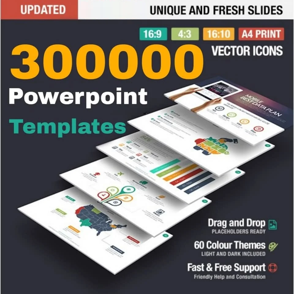 300.000 премиум-шаблонов PowerPoint