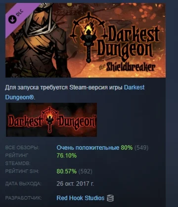 Darkest Dungeon The Shieldbreaker DLC STEAM РОССИЯ