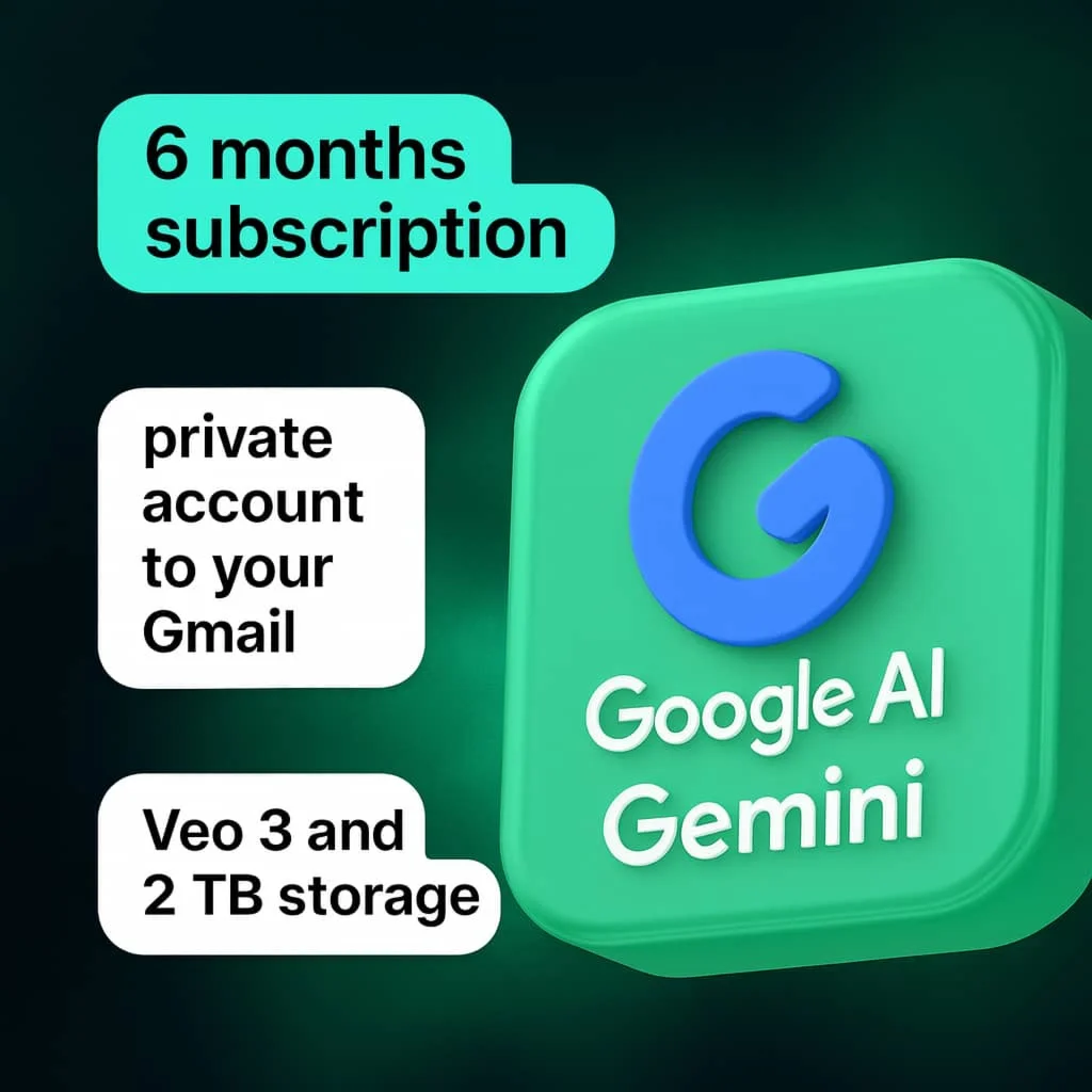 Google AI Gemini PRO — 6 месяцев VEO3 — 1000 кредитов✨