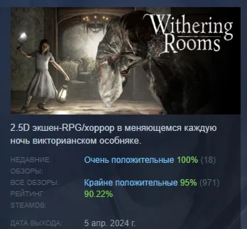 Withering Rooms АВТОДОСТАВКА STEAM GIFT РОССИЯ