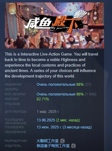 咸鱼殿下 / My journey АВТОДОСТАВКА STEAM РОССИЯ