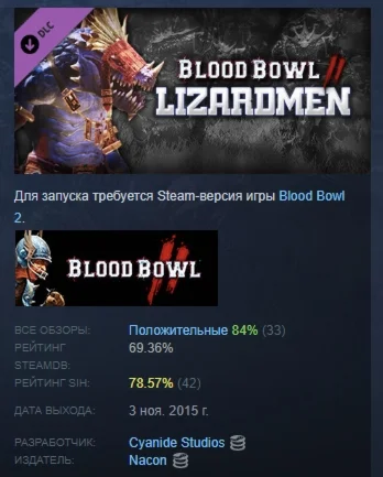 Blood Bowl 2 - Lizardmen  DLC STEAM РОССИЯ