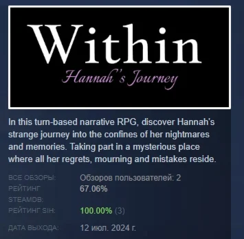 Within : Hannah's Journey АВТОДОСТАВКА STEAM РОССИЯ
