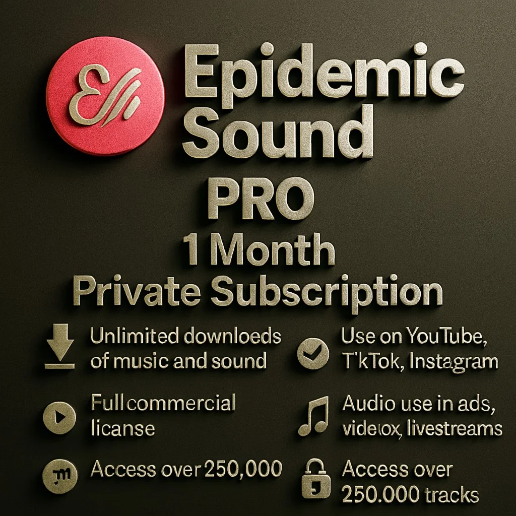 EPIDEMIC SOUND PRO 1 МЕСЯЦ — ЧАСТНЫЙ АККАУНТ 