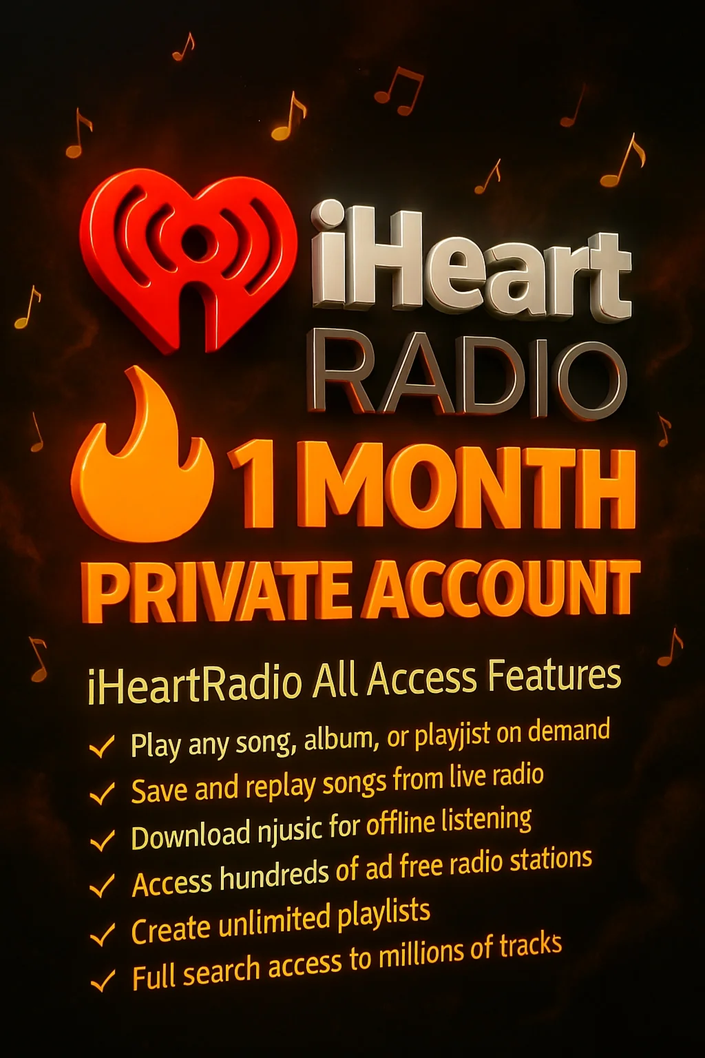 iHeartRadio Полный доступ1 месяцЧастный аккаунт