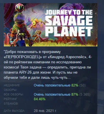 Journey to the Savage Planet  STEAM GIFT РОССИЯ