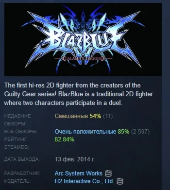 BlazBlue: Calamity Trigger АВТОДОСТАВКА STEAM РОССИЯ