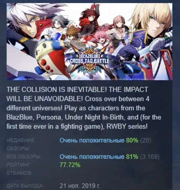BLAZBLUE CROSS TAG BATTLE Basic Edition STEAM РОССИЯ