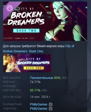 City of Broken Dreamers: Book Two DLC STEAM РОССИЯ
