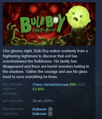 Bulb Boy АВТОДОСТАВКА STEAM РОССИЯ