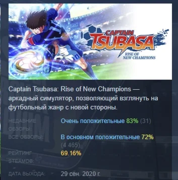 Captain Tsubasa: Rise of New Champions STEAM РОССИЯ