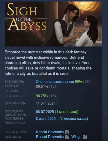 Sigh of the Abyss АВТОДОСТАВКА STEAM РОССИЯ