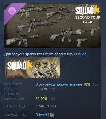 Squad Weapon Skins - Second Tour Pack DLC STEAM РОССИЯ