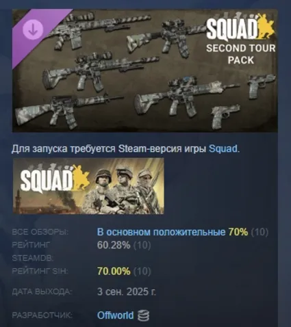 Squad Weapon Skins - Second Tour Pack DLC АВТОДОСТАВКА STEAM РОССИЯ