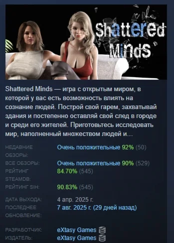 Shattered Minds АВТОДОСТАВКА STEAM РОССИЯ