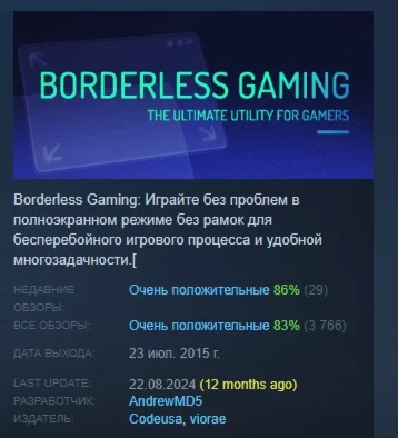 Borderless Gaming АВТОДОСТАВКА STEAM GIFT РОССИЯ