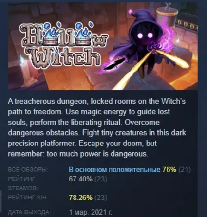 Hollow Witch АВТОДОСТАВКА STEAM РОССИЯ