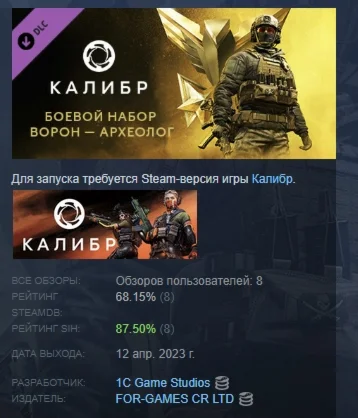 Калибр: Боевой набор Ворона Археолога DLC STEAM РОССИЯ