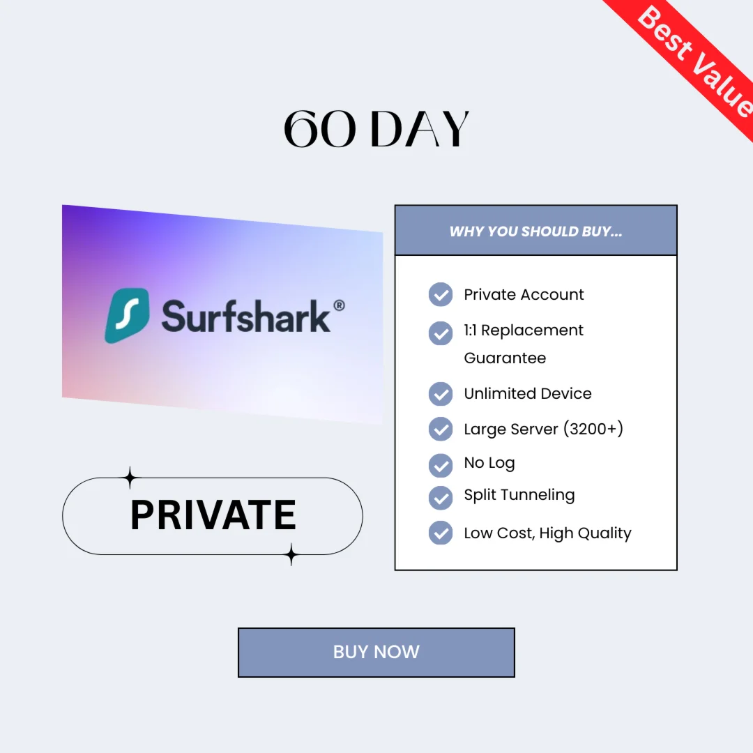 SURFSHARK PRIVATE | ГЛОБАЛЬНЫЙ КЛЮЧ 60 ДНЕЙ | 2 МЕСЯЦА
