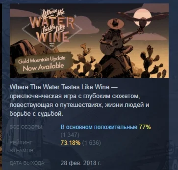 Where the Water Tastes Like Wine STEAM GIFT РОССИЯ