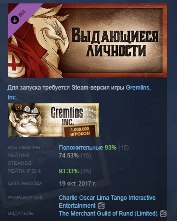 Gremlins, Inc. – Выдающиеся личности DLC STEAM РОССИЯ