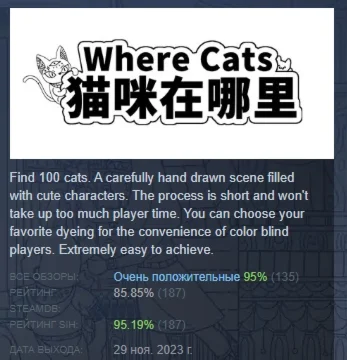 Where Cats 猫咪在哪里  АВТОДОСТАВКА STEAM GIFT РОССИЯ