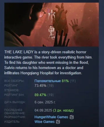 水鬼 THE LAKE LADY АВТОДОСТАВКА STEAM РОССИЯ