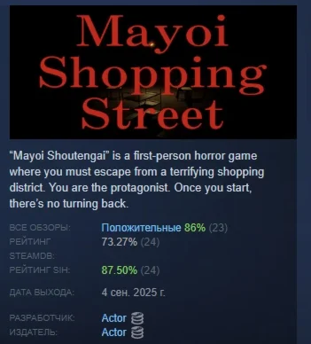 Mayoi Shopping Street АВТОДОСТАВКА STEAM РОССИЯ